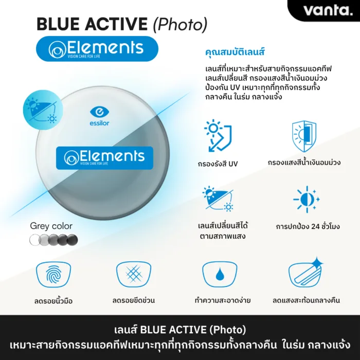 !! ลดราคาพิเศษ !! แว่นสายตาออกเเดดเปลี่ยนสี vanta. MUSE  กรองแสงสีฟ้า เลนส์สั่งตัดเฉพาะบุคคล กรุณาทักแชทก่อนสั่งซื้อค่ะ - Image 6