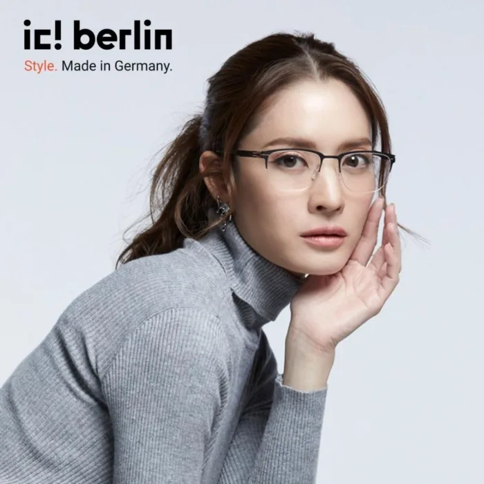 ic! berlin The Lone Wolf Large IC5064-D กรอบแว่นตา Metal ทรง Rounded Square Minimal Screwless Design - Image 6