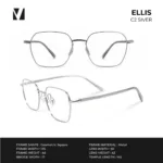 กรอบแว่นตาโลหะ vanta. Ellis น้ำหนักเบา ทรง Geometric Square ตัดเลนส์สายตาได้ - Image 6
