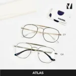 กรอบแว่นตาโลหะ vanta. ATLAS น้ำหนักเบา ทรง Navigator Aviator Double Bridge ตัดเลนส์สายตาได้ - Image 7