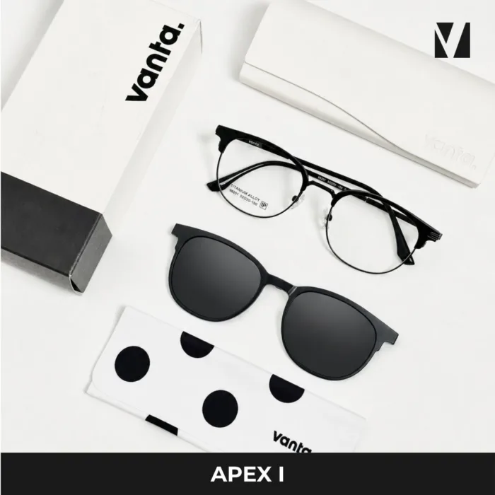 กรอบแว่นตา vanta. APEX I พร้อม Clip-on แม่เหล็ก เลนส์ Polarized Titanium IP ทรง Browline ตัดเลนส์สายตาได้ - Image 8