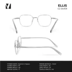 กรอบแว่นตาโลหะ vanta. Ellis น้ำหนักเบา ทรง Geometric Square ตัดเลนส์สายตาได้ - Image 7