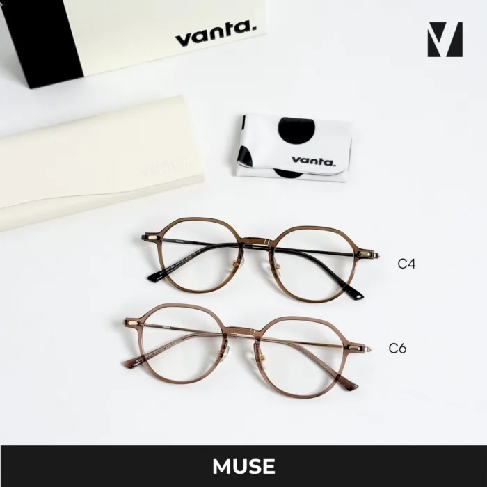 แว่นกรองแสงสีฟ้า vanta. Muse Titanium / TR น้ำหนักเบา ทรง Panto Round ตัดเลนส์สายตาได้ - Image 6