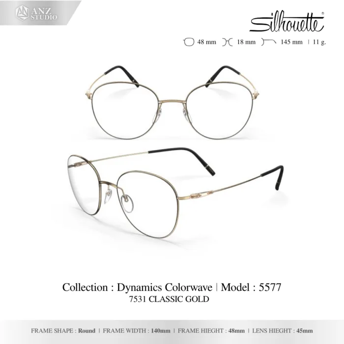 Silhouette Dynamics Colorwave 5577 กรอบแว่นสายตา Silhouette ของแท้ ทรง Round กรอบ Titanium น้ำหนักเบา รับประกัน 1 ปี - Image 8