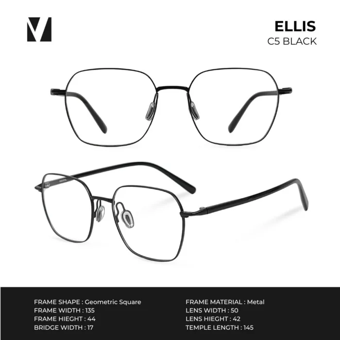กรอบแว่นตาโลหะ vanta. Ellis น้ำหนักเบา ทรง Geometric Square ตัดเลนส์สายตาได้ - Image 8