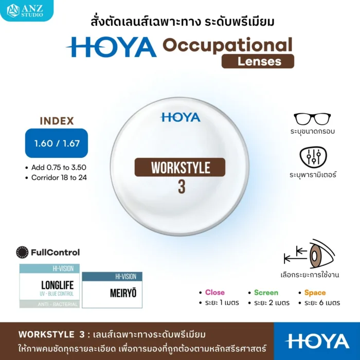 (RX) HOYA Occupational Lenses เลนส์เฉพาะทาง Office Lens ใช้งานในระยะโต๊ะทำงาน หน้าจอ ห้องทำงาน - Image 7