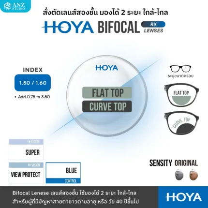 (RX) HOYA Bifocal Lenses เลนส์สองชั้น ใช้มองระยะใกล้-ไกล สำหรับสายตายาวตามอายุ