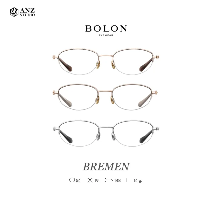 กรอบแว่นตา BOLON รุ่น BREMEN BA7080 ทรง Oval กรอบ Titanium น้ำหนักเบา รับประกัน 1 ปี - Image 2