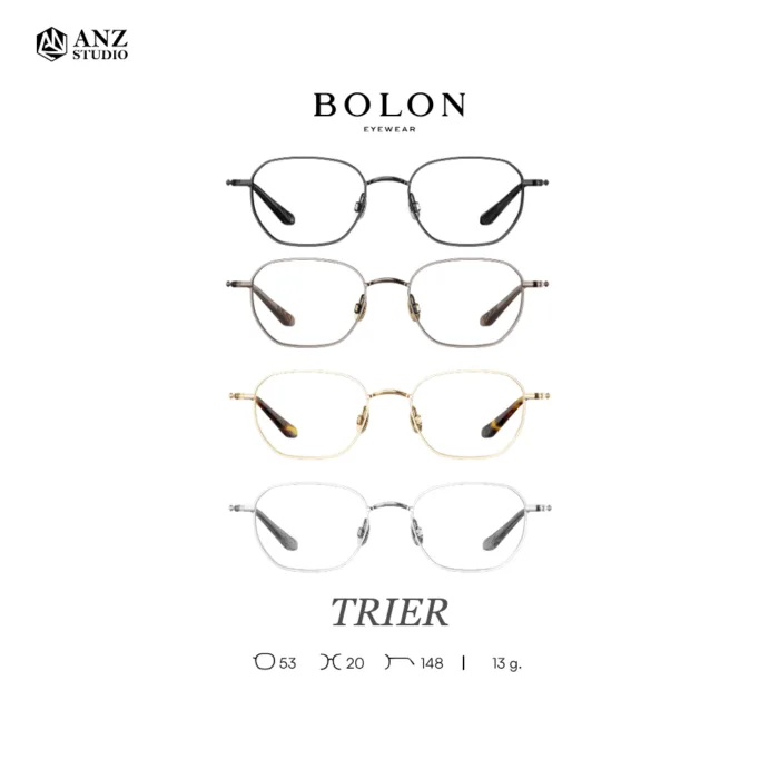 กรอบแว่นตา BOLON รุ่น TRIER BA7082 ทรง Roundy Square กรอบ Titanium น้ำหนักเบา รับประกัน 1 ปี - Image 2
