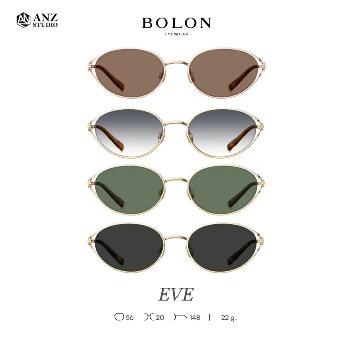 แว่นกันแดด BOLON EVE BX7007 ทรง Oval ดีไซน์โค้งมน หรูละมุน พร้อมขา Titanium น้ำหนักเบา รับประกัน 1 ปี - Image 2