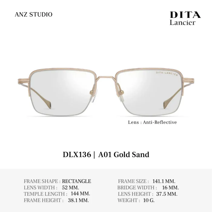 DITA Lancier DLX136 กรอบแว่นตา Titanium ทรง Rectangle Luxury Sport  Made in Japan ของแท้รับประกัน 1 ปี - Image 2