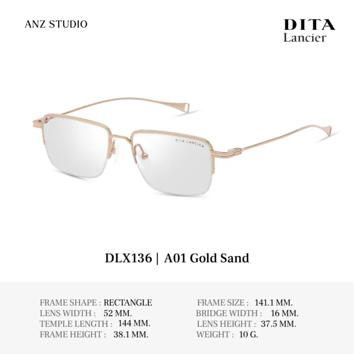 DITA Lancier DLX136 กรอบแว่นตา Titanium ทรง Rectangle Luxury Sport  Made in Japan ของแท้รับประกัน 1 ปี - Image 3