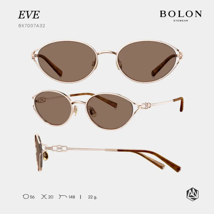 แว่นกันแดด BOLON EVE BX7007 ทรง Oval ดีไซน์โค้งมน หรูละมุน พร้อมขา Titanium น้ำหนักเบา รับประกัน 1 ปี - Image 4