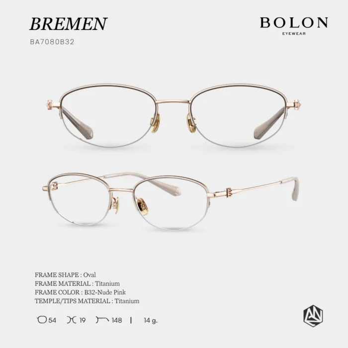กรอบแว่นตา BOLON รุ่น BREMEN BA7080 ทรง Oval กรอบ Titanium น้ำหนักเบา รับประกัน 1 ปี - Image 5