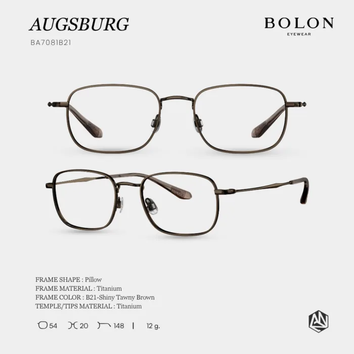 กรอบแว่นตา BOLON รุ่น AUGSBURG BA7081 ทรง Pillow กรอบ Titanium น้ำหนักเบา รับประกัน 1 ปี - Image 4