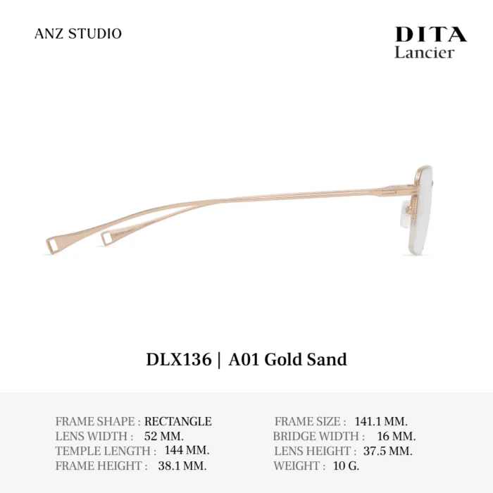 DITA Lancier DLX136 กรอบแว่นตา Titanium ทรง Rectangle Luxury Sport  Made in Japan ของแท้รับประกัน 1 ปี - Image 4