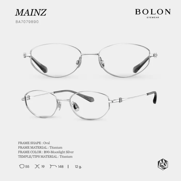 กรอบแว่นตา BOLON รุ่น MAINZ BA7079 ทรง Oval กรอบ Titanium น้ำหนักเบา รับประกัน 1 ปี - Image 4