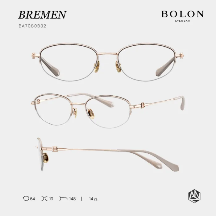 กรอบแว่นตา BOLON รุ่น BREMEN BA7080 ทรง Oval กรอบ Titanium น้ำหนักเบา รับประกัน 1 ปี - Image 6