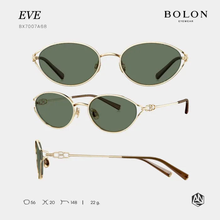 แว่นกันแดด BOLON EVE BX7007 ทรง Oval ดีไซน์โค้งมน หรูละมุน พร้อมขา Titanium น้ำหนักเบา รับประกัน 1 ปี - Image 8