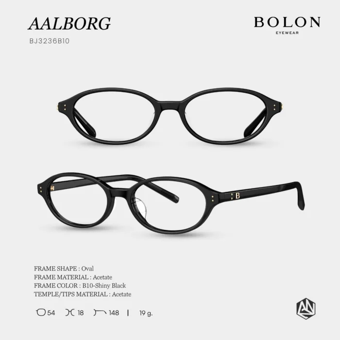 กรอบแว่นตา BOLON รุ่น AALBORG BJ3236 ทรง Oval กรอบ Acetate ดีไซน์เรียบหรู ของแท้ รับประกัน 1 ปี - Image 3
