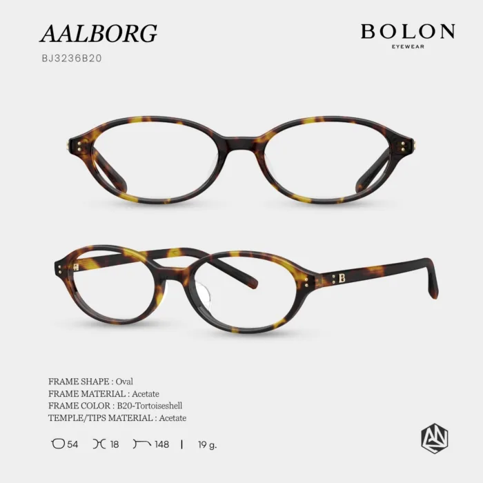 กรอบแว่นตา BOLON รุ่น AALBORG BJ3236 ทรง Oval กรอบ Acetate ดีไซน์เรียบหรู ของแท้ รับประกัน 1 ปี - Image 4