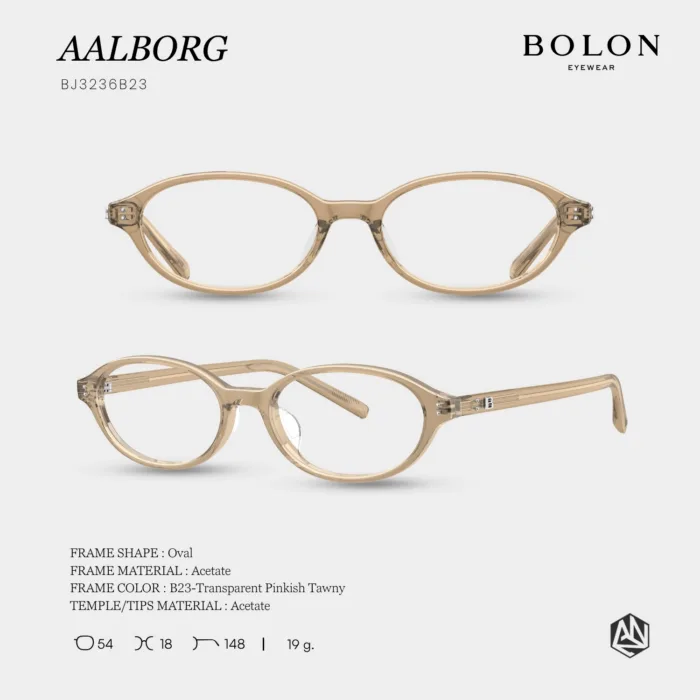 กรอบแว่นตา BOLON รุ่น AALBORG BJ3236 ทรง Oval กรอบ Acetate ดีไซน์เรียบหรู ของแท้ รับประกัน 1 ปี - Image 5
