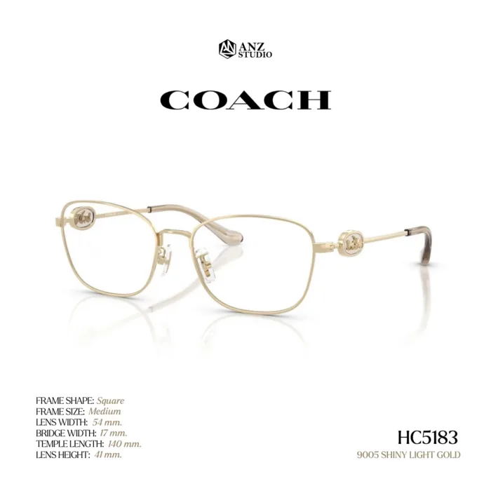 กรอบแว่นตา COACH รุ่น HC5183 ทรง Square โลหะ ดีไซน์ Signature Horse & Carriage รับประกัน 2 ปี - Image 2