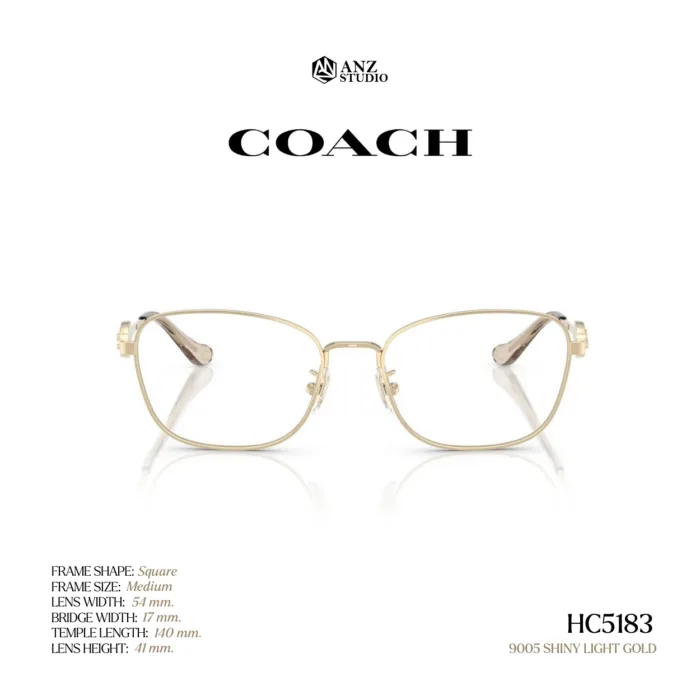 กรอบแว่นตา COACH รุ่น HC5183 ทรง Square โลหะ ดีไซน์ Signature Horse & Carriage รับประกัน 2 ปี - Image 4