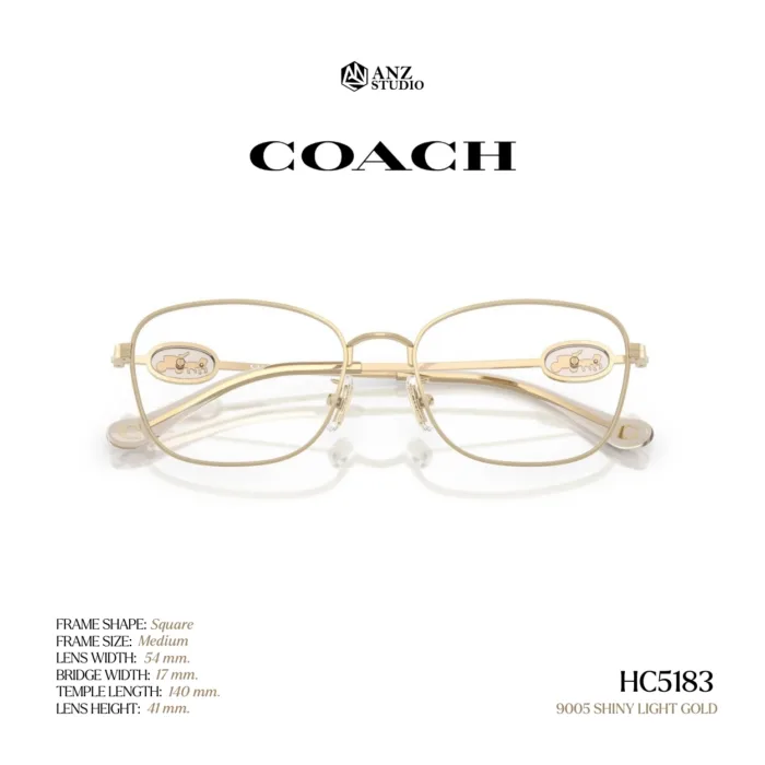 กรอบแว่นตา COACH รุ่น HC5183 ทรง Square โลหะ ดีไซน์ Signature Horse & Carriage รับประกัน 2 ปี - Image 8