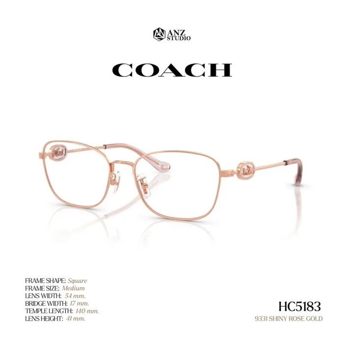 กรอบแว่นตา COACH รุ่น HC5183 ทรง Square โลหะ ดีไซน์ Signature Horse & Carriage รับประกัน 2 ปี - Image 3