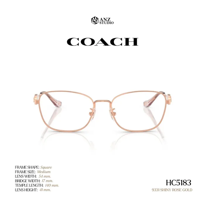 กรอบแว่นตา COACH รุ่น HC5183 ทรง Square โลหะ ดีไซน์ Signature Horse & Carriage รับประกัน 2 ปี - Image 5