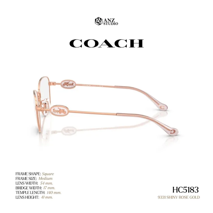 กรอบแว่นตา COACH รุ่น HC5183 ทรง Square โลหะ ดีไซน์ Signature Horse & Carriage รับประกัน 2 ปี - Image 7