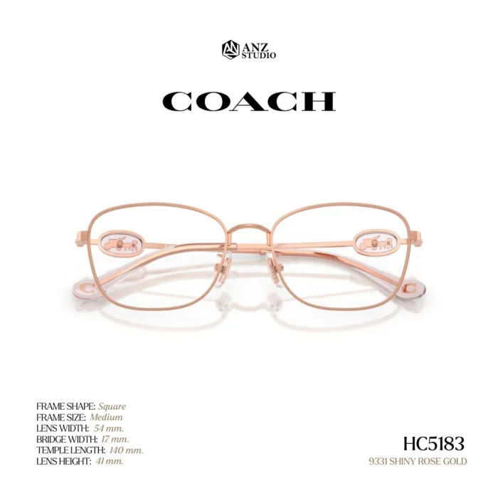 กรอบแว่นตา COACH รุ่น HC5183 ทรง Square โลหะ ดีไซน์ Signature Horse & Carriage รับประกัน 2 ปี - Image 9