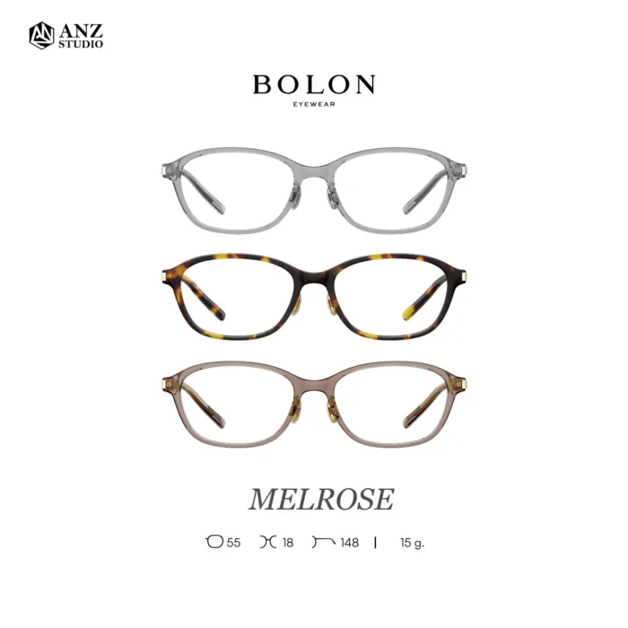 กรอบแว่นตา BOLON รุ่น MELROSE BJ5233 ทรง Roundy Square กรอบ TR ขา β Titanium น้ำหนักเบา ของแท้ รับประกัน 1 ปี - Image 2