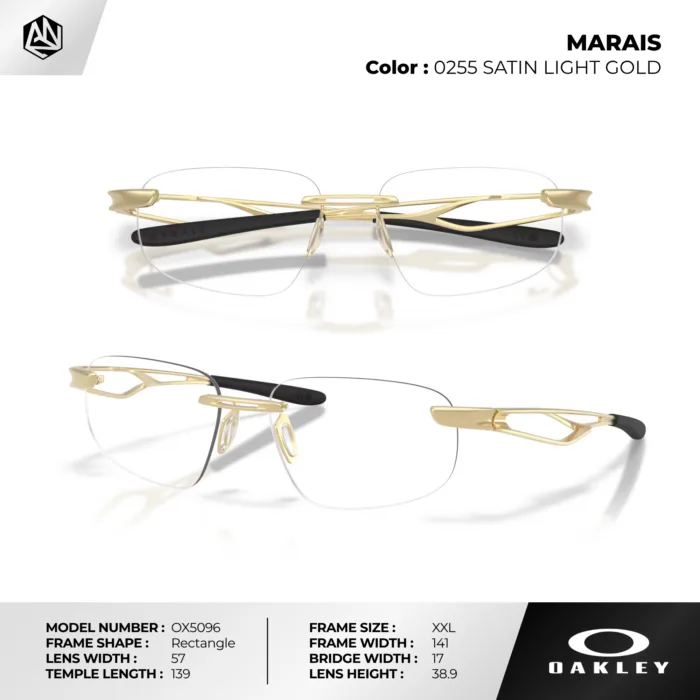 กรอบแว่นตา OAKLEY MARAIS OX5096 กรอบไร้ขอบ Titanium น้ำหนักเบา ของแท้รับประกัน 2 ปี - Image 5