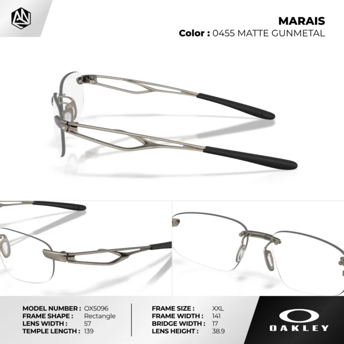 กรอบแว่นตา OAKLEY MARAIS OX5096 กรอบไร้ขอบ Titanium น้ำหนักเบา ของแท้รับประกัน 2 ปี - Image 8