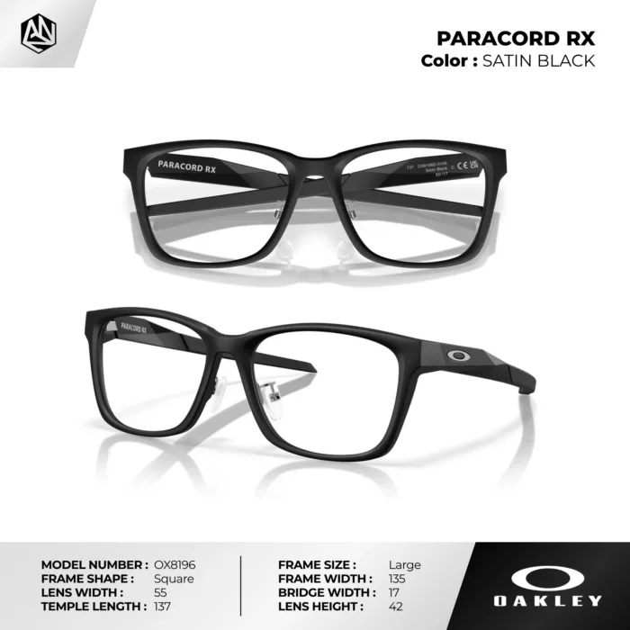 กรอบแว่นตา OAKLEY OX8196 PARACORD ทรง Soft Square  น้ำหนักเบา ของแท้รับประกัน 2 ปี - Image 3