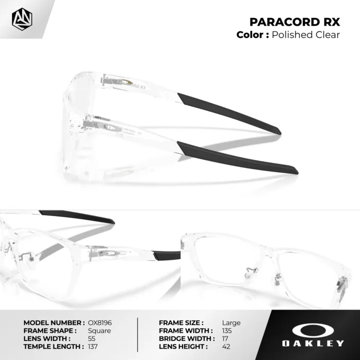 กรอบแว่นตา OAKLEY OX8196 PARACORD ทรง Soft Square  น้ำหนักเบา ของแท้รับประกัน 2 ปี - Image 6