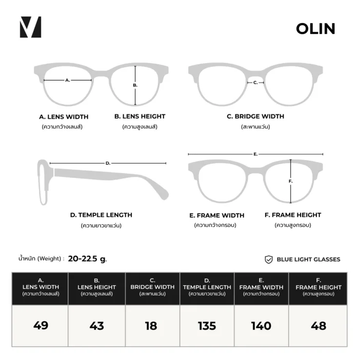 vanta. OLIN แว่นสายตายาว เลนส์กรองแสงสีฟ้าออกแดดเปลี่ยนสีเทา ทรงกลม มีค่าสายตาให้เลือก - Image 3