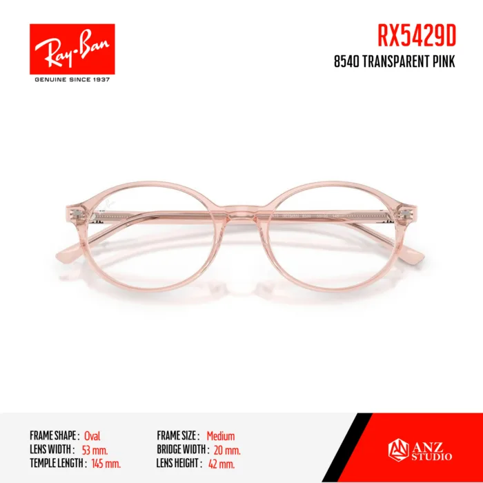 Ray-Ban Optical Oval RX5429D GERMAN Size 53 กรอบแว่นตา Unisex แท้รับประกันศูนย์ไทย ตัดค่าสายตาทักแชทก่อนสั่งซื้อ - Image 6