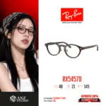 Ray-Ban Phantos RX5457D Size 48 สี Havana กรอบแว่นตา Unisex ของแท้ รับประกัน 2 ปี *ตัดค่าสายตาทักแชทก่อนสั่งซื้อ*