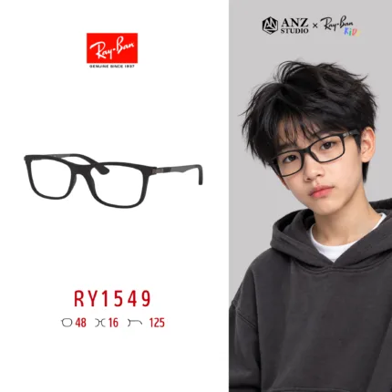 Ray-Ban Junior รุ่น RY1549 Eyeglasses Size 48 กรอบแว่นตาเด็ก ทรง Square ดีไซน์ทันสมัย ใส่สบาย เหมาะสำหรับเด็กอายุ 11–13 ปี