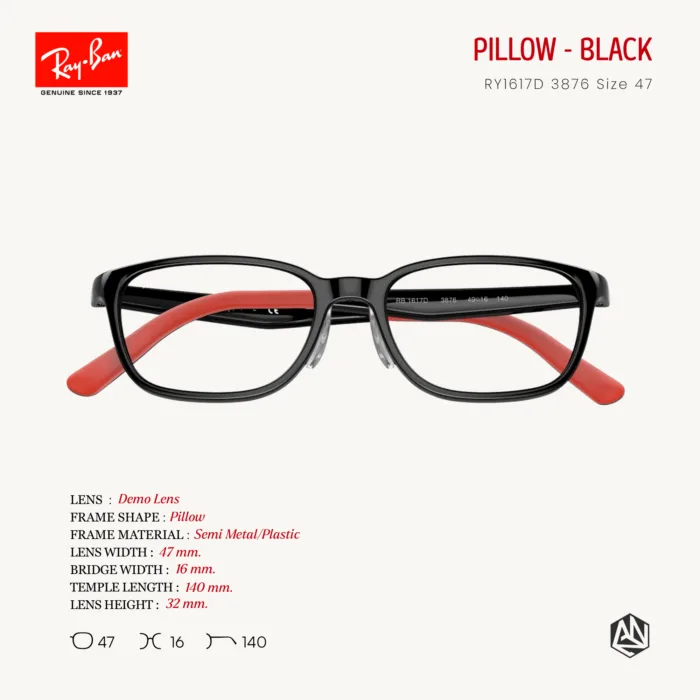 Ray-Ban Junior Pillow RY1617D Size 47 อายุ 7 - 10 ปี กรอบแว่นตาเด็ก แท้รับประกันศูนย์ไทย *ตัดค่าสายตาทักแชทก่อนสั่งซื้อ* - Image 5