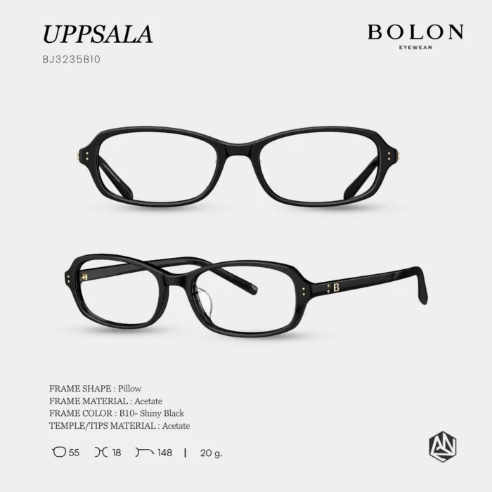 กรอบแว่นตา BOLON รุ่น UPPSALA BJ3235 ทรง Pillow กรอบ Acetate ดีไซน์เรียบหรู ของแท้ รับประกัน 1 ปี - Image 3