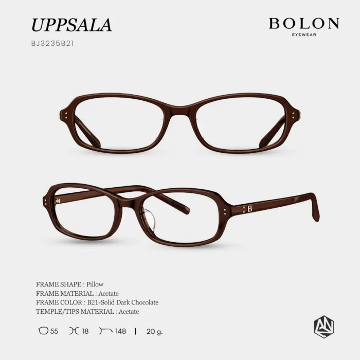 กรอบแว่นตา BOLON รุ่น UPPSALA BJ3235 ทรง Pillow กรอบ Acetate ดีไซน์เรียบหรู ของแท้ รับประกัน 1 ปี - Image 5