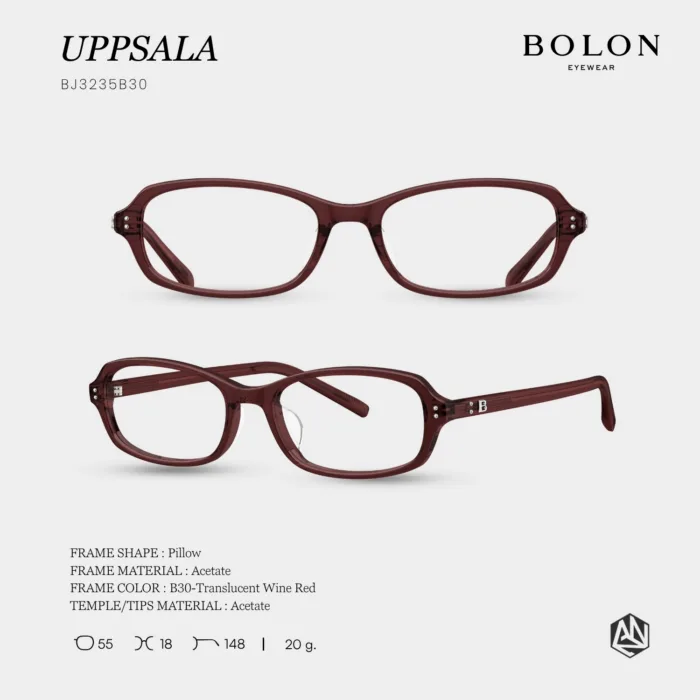 กรอบแว่นตา BOLON รุ่น UPPSALA BJ3235 ทรง Pillow กรอบ Acetate ดีไซน์เรียบหรู ของแท้ รับประกัน 1 ปี - Image 6