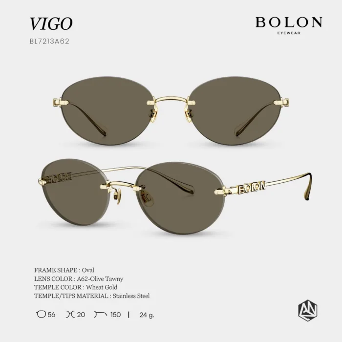 แว่นกันแดด BOLON รุ่น VIGO BL7213 ทรง Oval กรอบไร้ขอบ ดีไซน์เรียบหรู น้ำหนักเบา ของแท้ รับประกัน 1 ปี - Image 4