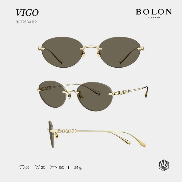 แว่นกันแดด BOLON รุ่น VIGO BL7213 ทรง Oval กรอบไร้ขอบ ดีไซน์เรียบหรู น้ำหนักเบา ของแท้ รับประกัน 1 ปี - Image 6
