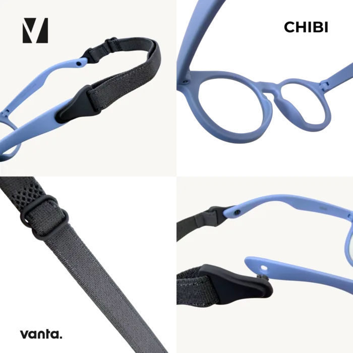 vanta. CHIBI แว่นตากรองแสงสีฟ้าเด็ก กรอบ TR90 น้ำหนักเบา ใส่สบาย พร้อมสายคล้องแว่นตาปรับระดับ - Image 5