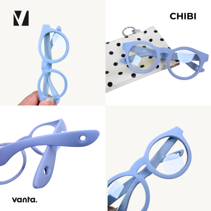 vanta. CHIBI แว่นตากรองแสงสีฟ้าเด็ก กรอบ TR90 น้ำหนักเบา ใส่สบาย พร้อมสายคล้องแว่นตาปรับระดับ - Image 6